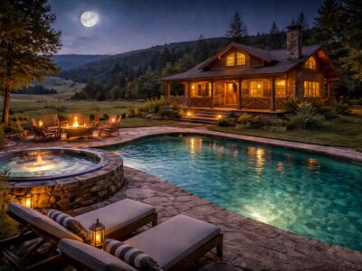 Secluded swinger-friendly vacation rental cabin with pool and hot tub