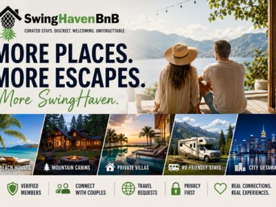 Lifestyle-friendly travel alternatives featuring private villas, cabins, RV stays, and discreet couples getaways