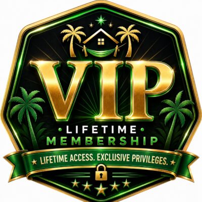VIP Lifetime Membership badge for SwingHavenBnB featuring green and gold premium branding.